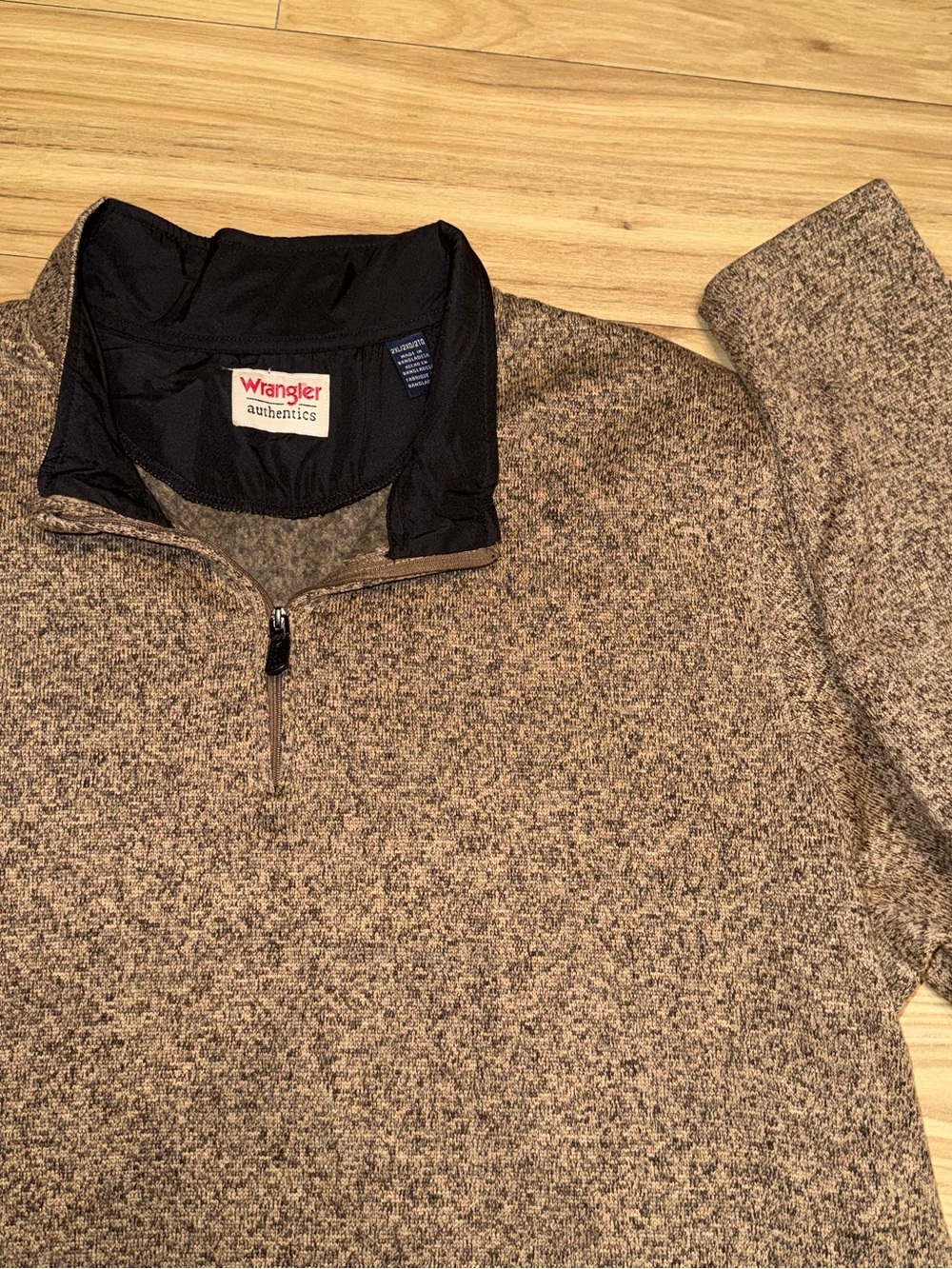 Wrangler Authentics Men's Brown Quarter-Zip Sweater XXL